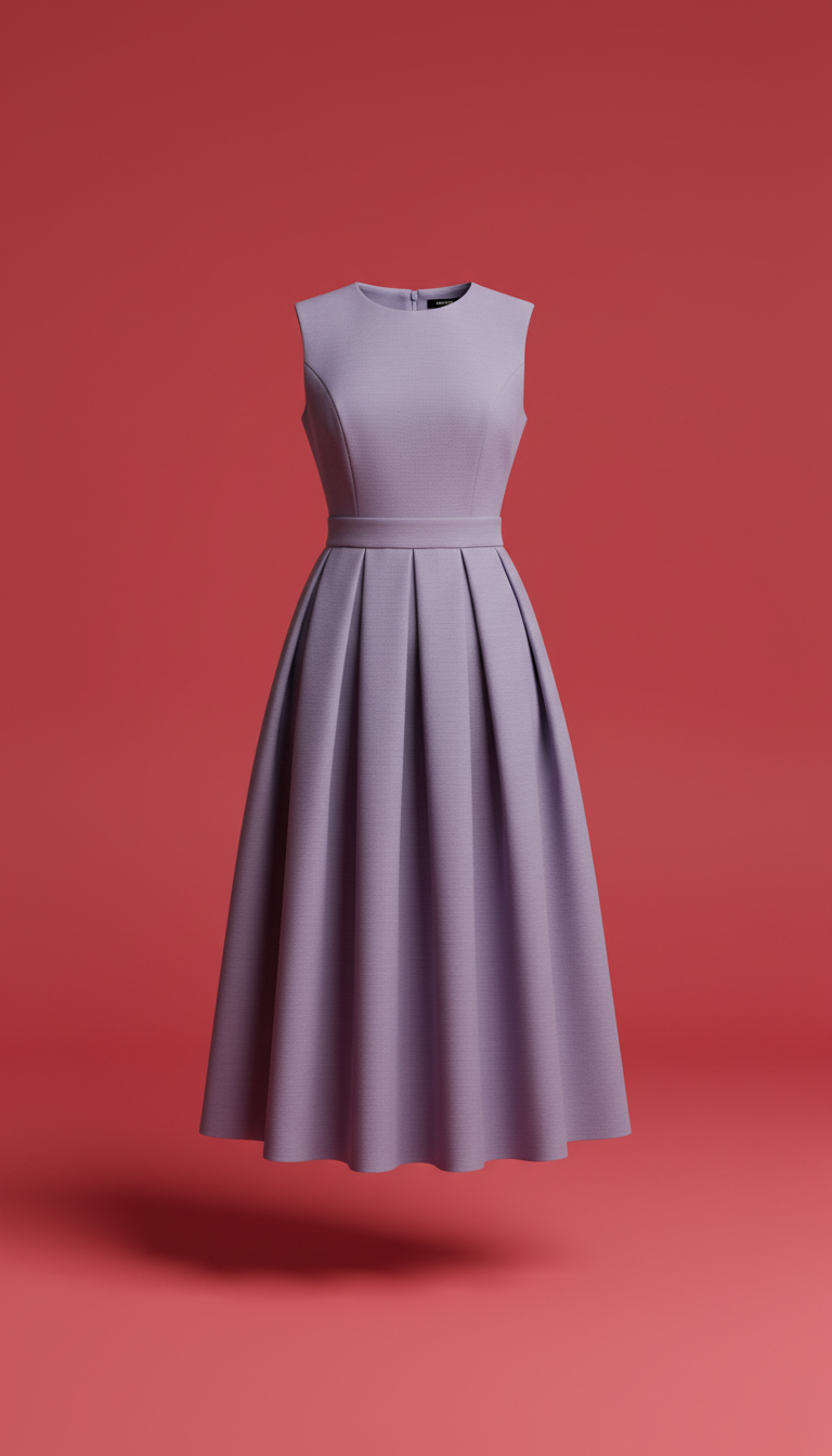 Vestido midi estructurado lavanda