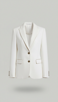 Blazer estructurado blanco mate