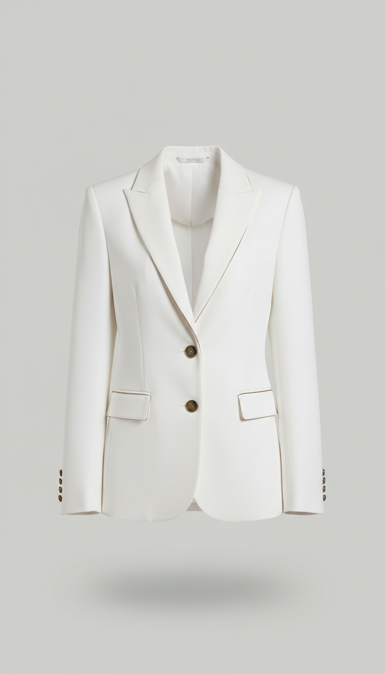 Blazer estructurado blanco mate