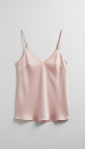 Top de seda rosa suave