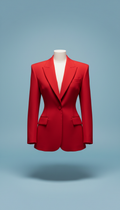 Blazer arquitectónico rojo pop