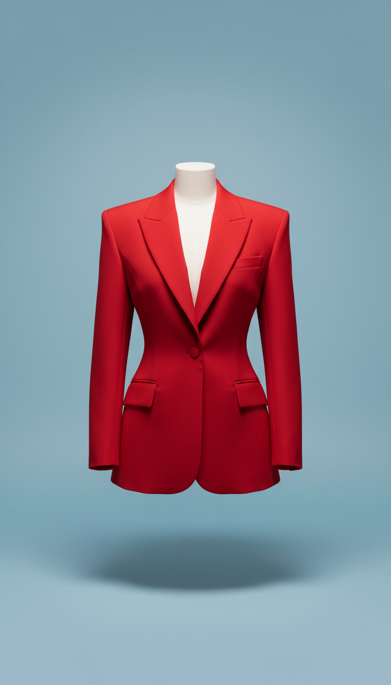Blazer arquitectónico rojo pop